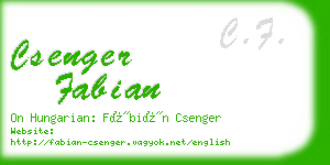 csenger fabian business card